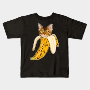 Bengal cat banana Kids T-Shirt